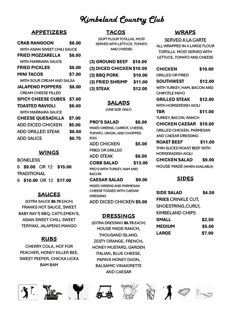 Menu Page 1
